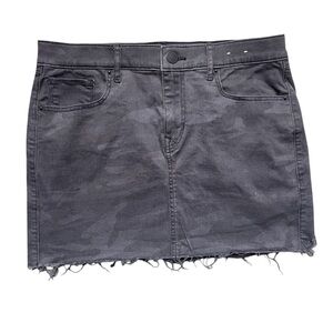 Express Charcoal stretch straight mini mid rise camo Denim Skirt